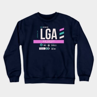 New York (LGA) Airport Code Baggage Tag D Crewneck Sweatshirt